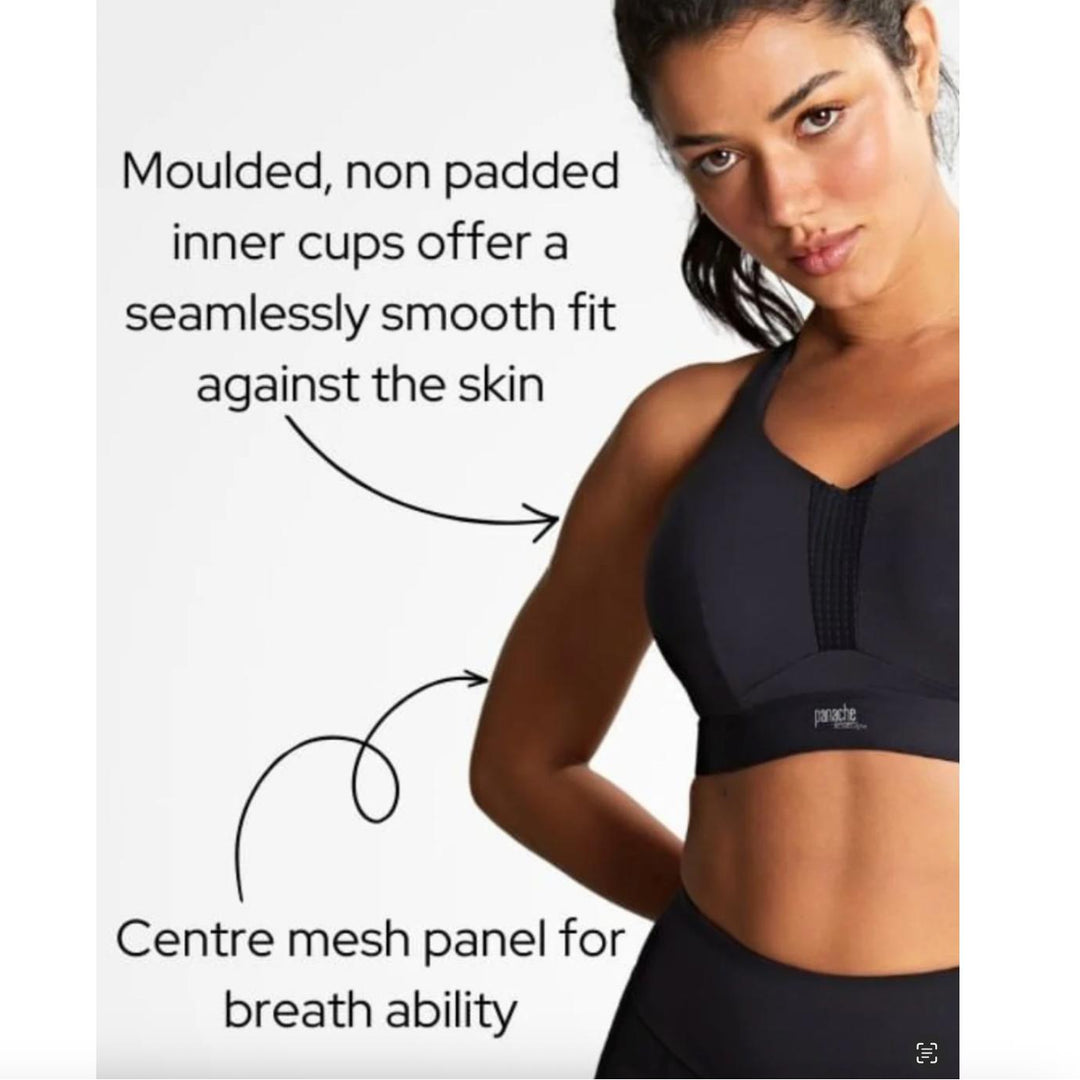 Panache Endurance Non Padded Wired Sports Bra in Black 5022-Sports Bras-Panache-Black-34-E-Anna Bella Fine Lingerie, Reveal Your Most Gorgeous Self!