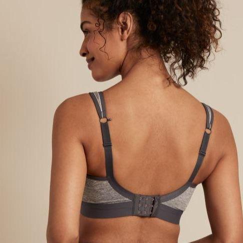 Panache Non-Wired Sports Bra 7341-Sports Bras-Panache-Charcoal Marl-30-F-Anna Bella Fine Lingerie, Reveal Your Most Gorgeous Self!