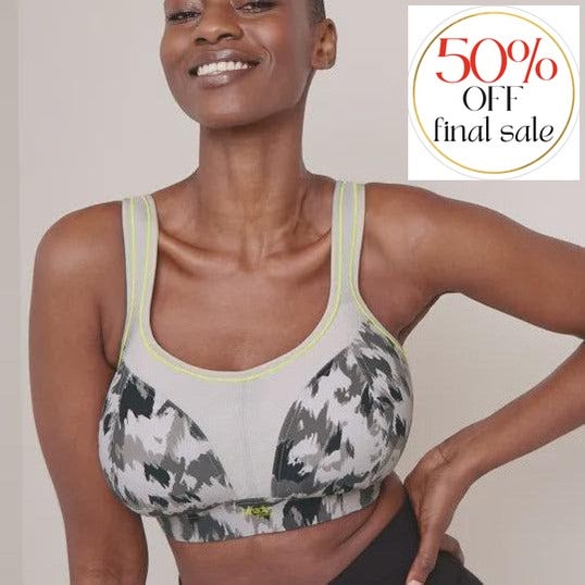 Panache Non-Wired Sports Bra 7341A in Grey Animal-Sports Bras-Panache-Grey Animal-36-F-Anna Bella Fine Lingerie, Reveal Your Most Gorgeous Self!