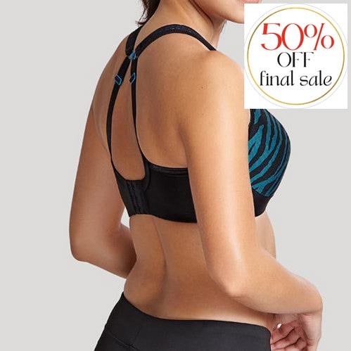 Panache Non Wired Sports Bra in Zebra Print 7341A-Sports Bras-Panache-Zebra Print-34-F-Anna Bella Fine Lingerie, Reveal Your Most Gorgeous Self!