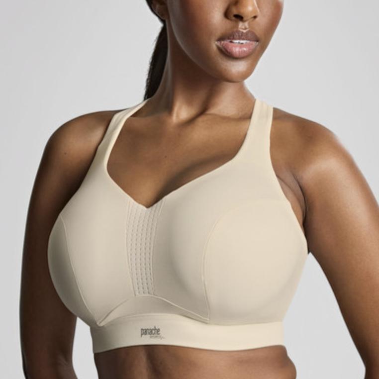 Panache Ultra Perform Non Padded Wired Sports Bra in Chalk 5022-Anna Bella Fine Lingerie-Chalk-34-E