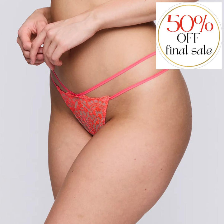 PrIma Donna Angelou Mini Thong 0642482-Panties-Prima Donna-Juicy Melon-Small-Anna Bella Fine Lingerie, Reveal Your Most Gorgeous Self!