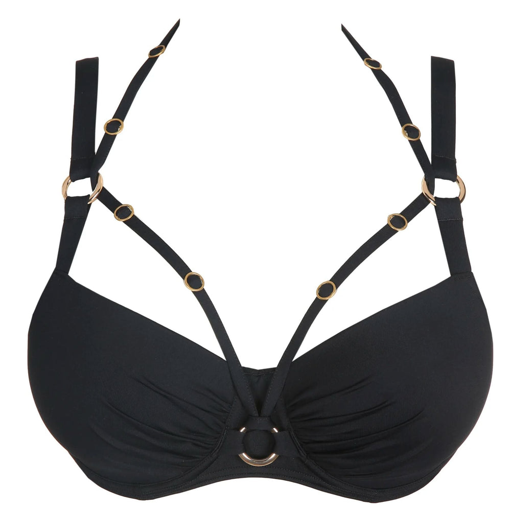 Prima Donna Damietta Padded Balcony Bikini Top 4011616-Swimwear-Prima Donna-Black-34-D-Anna Bella Fine Lingerie, Reveal Your Most Gorgeous Self!