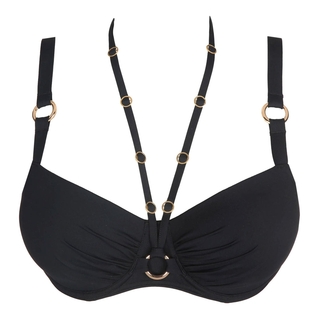Prima Donna Damietta Padded Balcony Bikini Top 4011616-Swimwear-Prima Donna-Black-34-D-Anna Bella Fine Lingerie, Reveal Your Most Gorgeous Self!