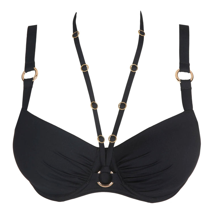 Prima Donna Damietta Padded Balcony Bikini Top 4011616-Swimwear-Prima Donna-Black-34-D-Anna Bella Fine Lingerie, Reveal Your Most Gorgeous Self!