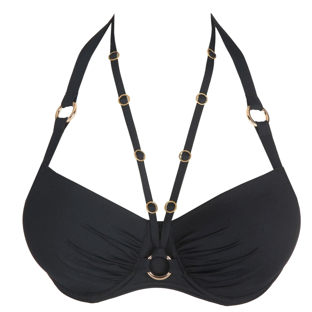 Prima Donna Damietta Padded Balcony Bikini Top 4011616-Swimwear-Prima Donna-Black-34-D-Anna Bella Fine Lingerie, Reveal Your Most Gorgeous Self!