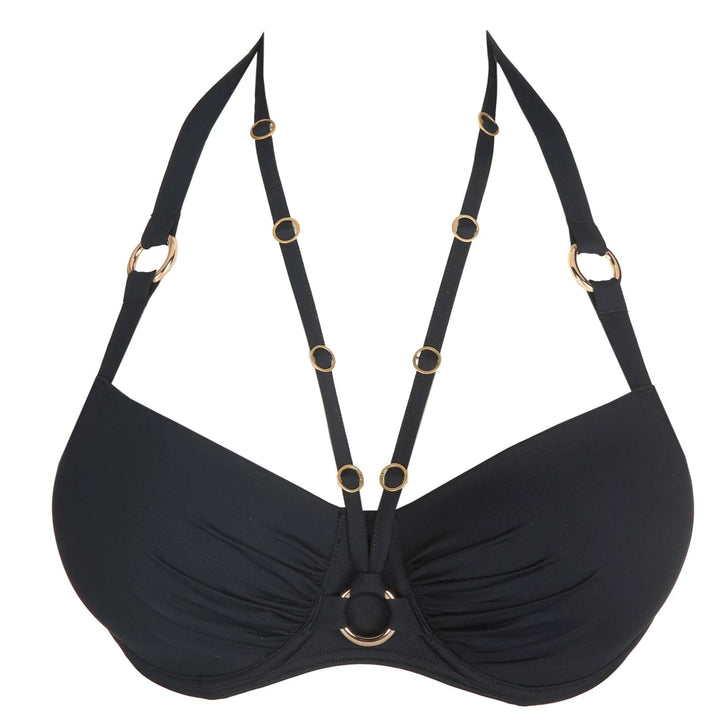 Prima Donna Damietta Padded Balcony Bikini Top 4011616-Swimwear-Prima Donna-Black-34-D-Anna Bella Fine Lingerie, Reveal Your Most Gorgeous Self!