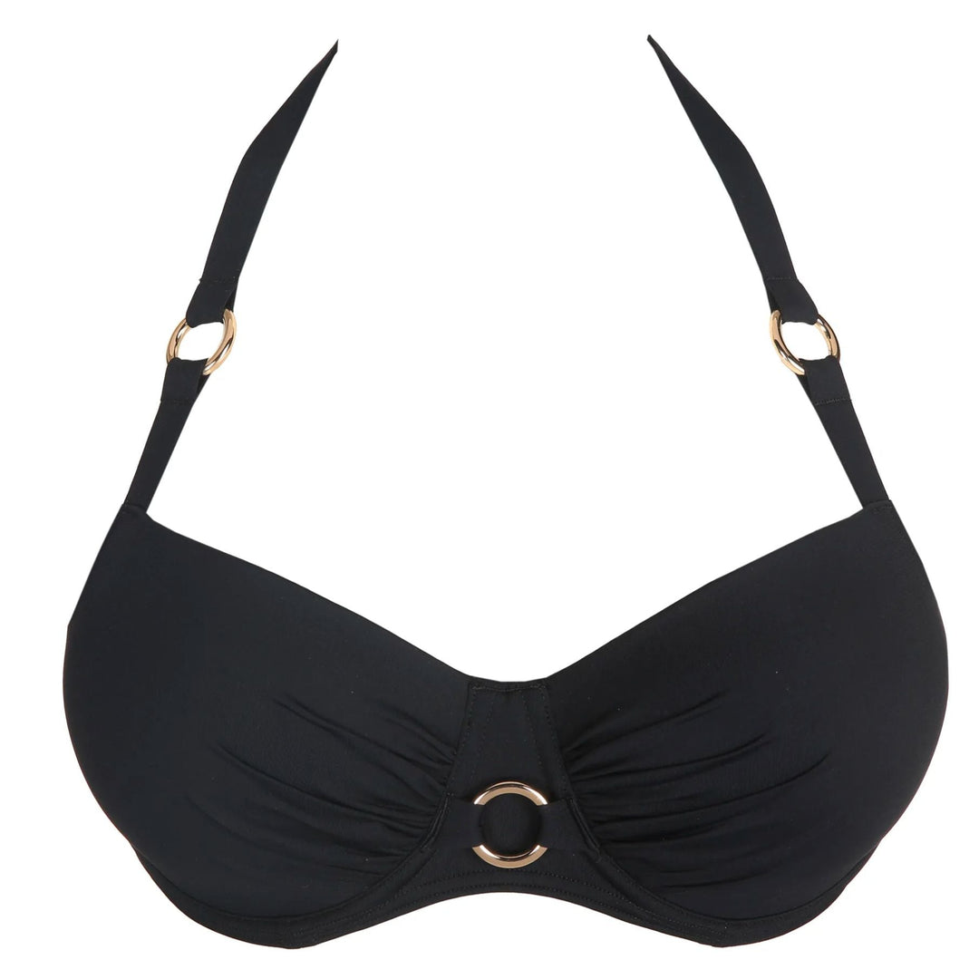 Prima Donna Damietta Padded Balcony Bikini Top 4011616-Swimwear-Prima Donna-Black-34-D-Anna Bella Fine Lingerie, Reveal Your Most Gorgeous Self!