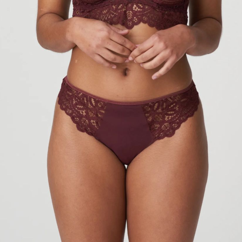 Prima Donna First Night Thong in Merlot 0641880-Panties-Prima Donna-Merlot-XSmall-Anna Bella Fine Lingerie, Reveal Your Most Gorgeous Self!