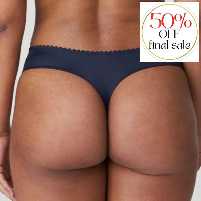 Prima Donna Hyde Park Thong in Velvet Blue 0663200-Panties-Prima Donna-Velvet Blue-Small-Anna Bella Fine Lingerie, Reveal Your Most Gorgeous Self!