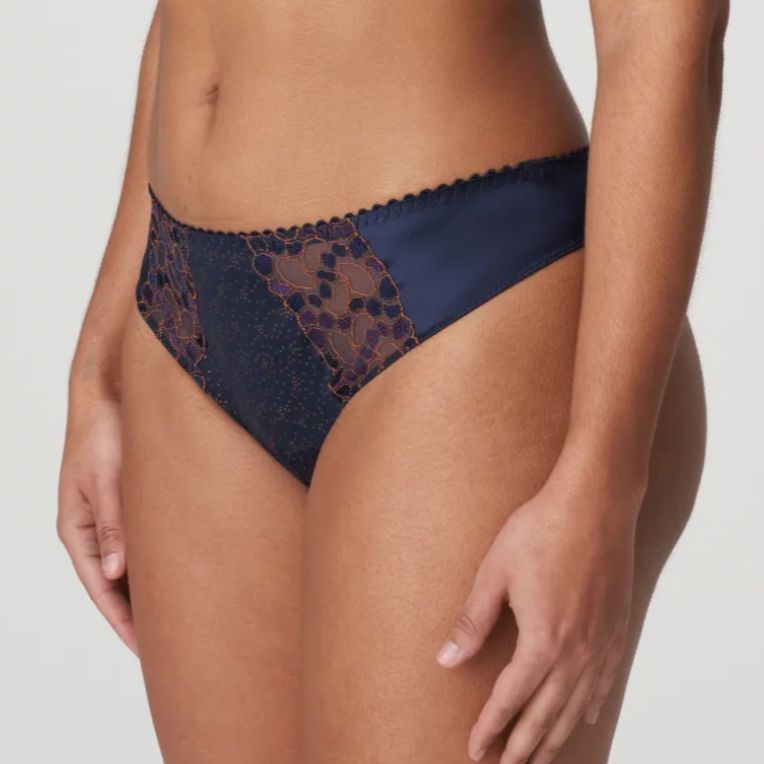 Prima Donna Hyde Park Thong in Velvet Blue 0663200-Panties-Prima Donna-Velvet Blue-Small-Anna Bella Fine Lingerie, Reveal Your Most Gorgeous Self!