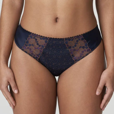 Prima Donna Hyde Park Thong in Velvet Blue 0663200-Panties-Prima Donna-Velvet Blue-Small-Anna Bella Fine Lingerie, Reveal Your Most Gorgeous Self!