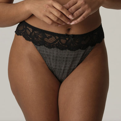 Prima Donna Madison Thong in Black Tailor 0662125-Panties-Prima Donna-Black Tailor-Small-Anna Bella Fine Lingerie, Reveal Your Most Gorgeous Self!