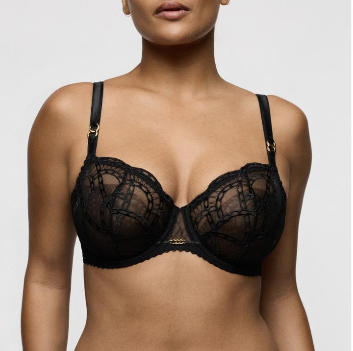 Prima Donna Naica Balcony Vertical Seam Bra 0163592-Bras-Prima Donna-Black-32-E-Anna Bella Fine Lingerie, Reveal Your Most Gorgeous Self!