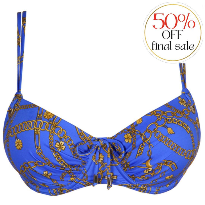 Prima Donna Olbia Padded Balcony Bikini Top 4009116-Swimwear-Prima Donna-Electric Blue-34-D-Anna Bella Fine Lingerie, Reveal Your Most Gorgeous Self!