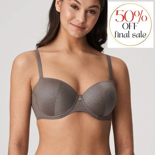Prima Donna Piccadilly Padded Bra Balcony Bra 0241902-Bras-Prima Donna-Kitten Grey-34-C-Anna Bella Fine Lingerie, Reveal Your Most Gorgeous Self!