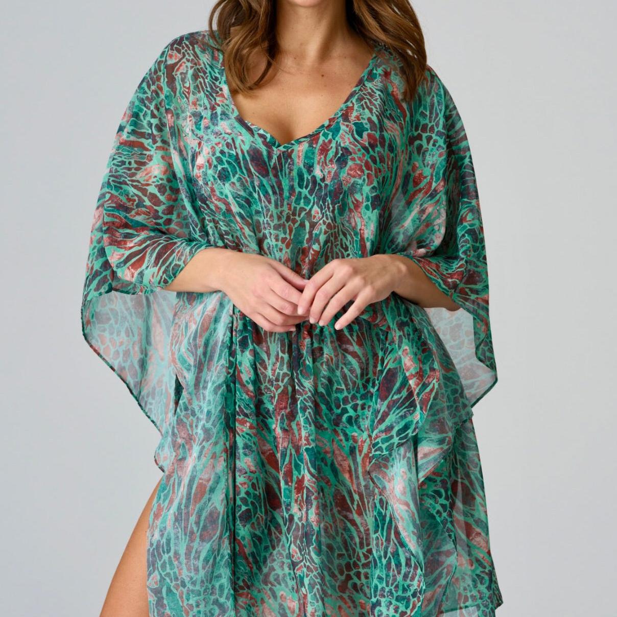 Prima Donna Riyad Kaftan 4012884 in Turquoise Seas-Anna Bella Fine Lingerie-Turquoise Seas-XSmall/Small-