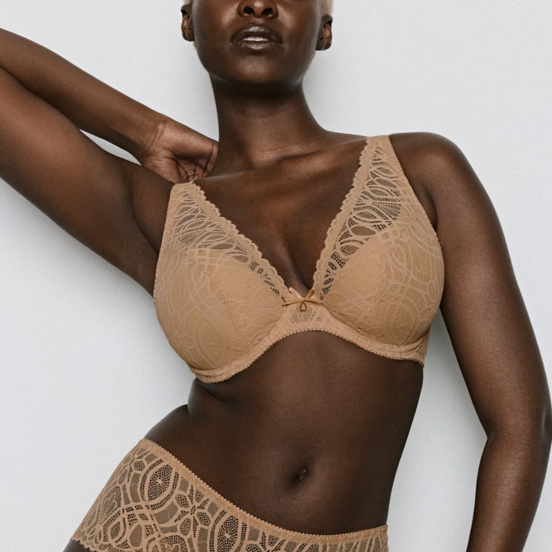 Prima Donna Salerno Half Padded Plunge Bra in Candy Ginger 0163532-Bras-Prima Donna-Candy Ginger-32-G-Anna Bella Fine Lingerie, Reveal Your Most Gorgeous Self!