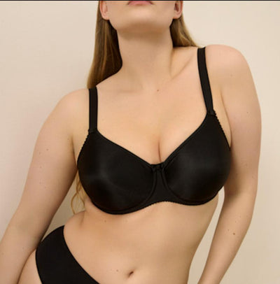 Prima Donna Satin Non Padded Full Cup Seamless Bra 0161330-Bras-Prima Donna-Black-34-E-Anna Bella Fine Lingerie, Reveal Your Most Gorgeous Self!