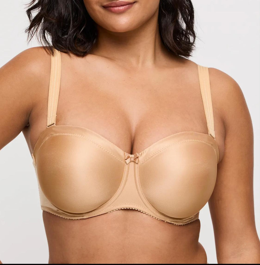 Prima Donna Satin Strapless Non Padded Bra 0161331 in Cognac-Strapless Bras-Prima Donna-Cognac-32-F-Anna Bella Fine Lingerie, Reveal Your Most Gorgeous Self!