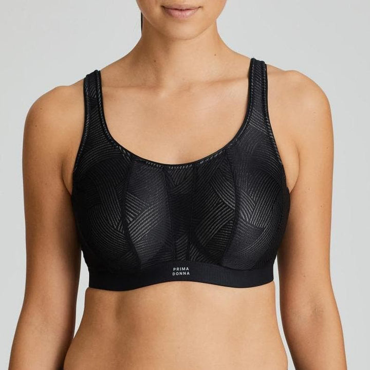 Prima Donna Sport The Game UW Non-Padded Sports Bra in Black 6000510-Sports Bras-Prima Donna-Black-32-D-Anna Bella Fine Lingerie, Reveal Your Most Gorgeous Self!