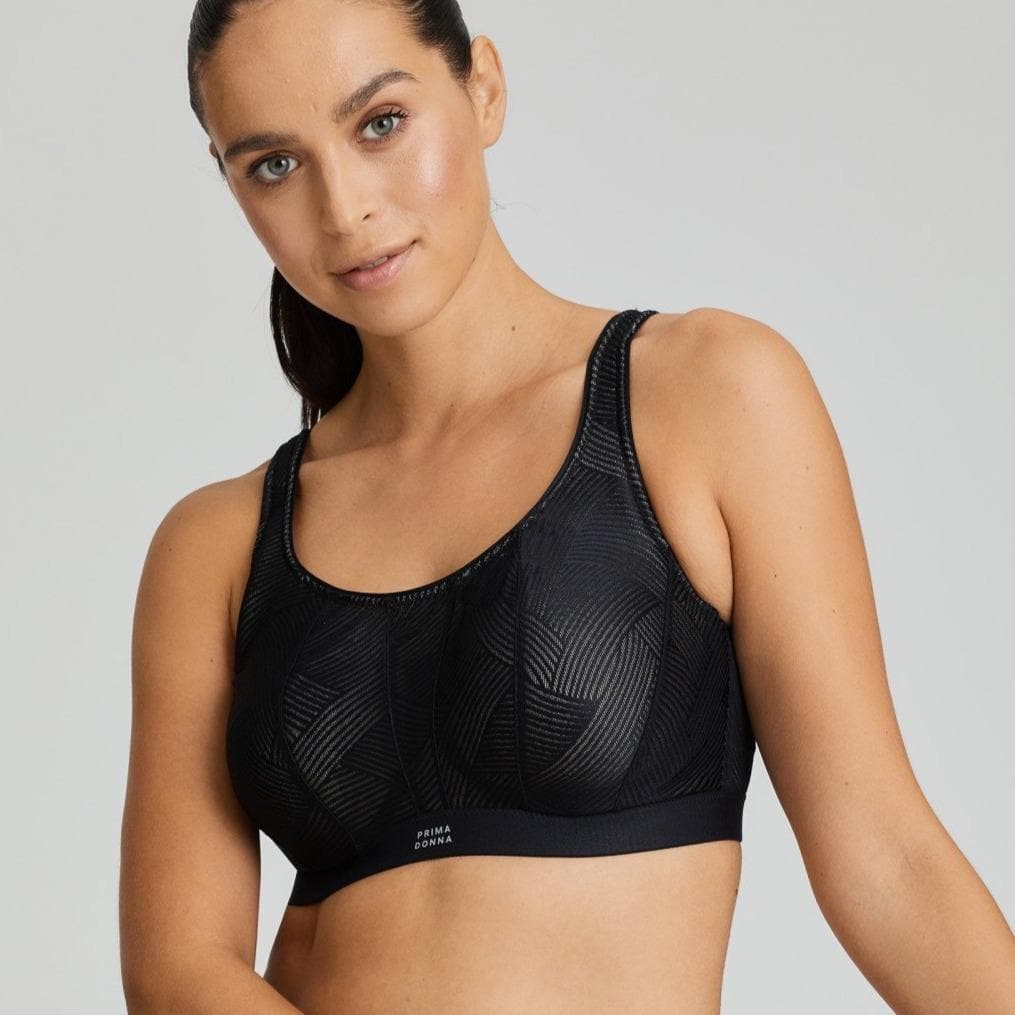 Prima Donna Sport The Game UW Non-Padded Sports Bra in Black 6000510-Anna Bella Fine Lingerie-Black-32-D