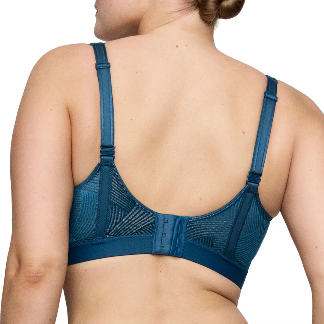 Prima Donna Sport The Game UW Non-Padded Sports Bra in Deep Blue Sea 6000510-Sports Bras-Prima Donna-Deep Blue Sea-32-F-Anna Bella Fine Lingerie, Reveal Your Most Gorgeous Self!