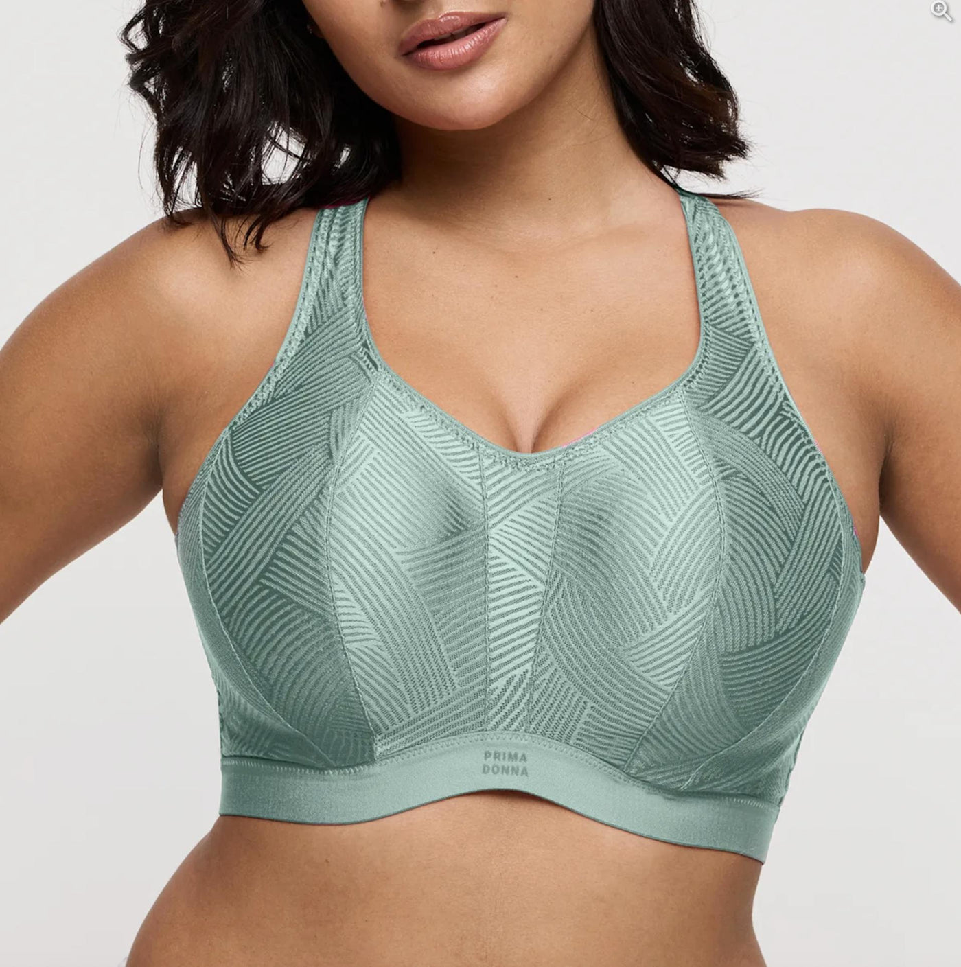 Prima Donna Sport The Game UW Non-Padded Sports Bra in Sage 6000510-Anna Bella Fine Lingerie-Sage-32-E