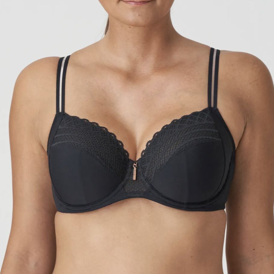 Prima Donna Twist East End Full Cup Bra in Charcoal 0141930-Bras-Prima Donna-Charcoal-42-D-Anna Bella Fine Lingerie, Reveal Your Most Gorgeous Self!