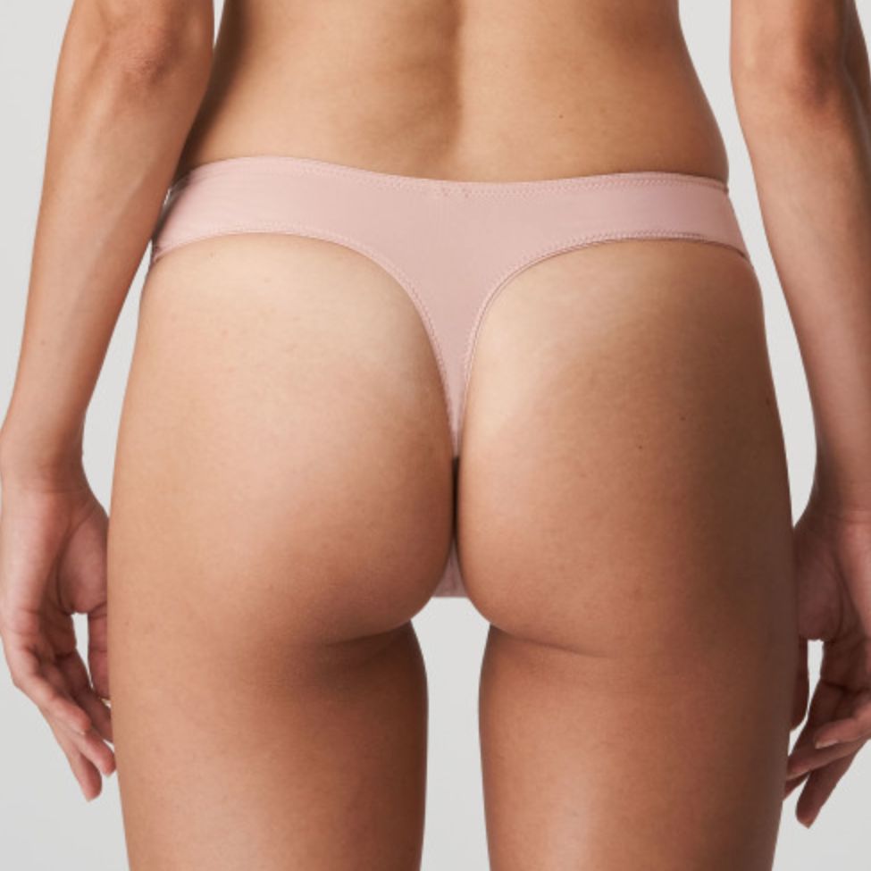 Prima Donna Twist East End Thong in Powder Rose 0641930-Panties-Prima Donna-Powder Rose-Small-Anna Bella Fine Lingerie, Reveal Your Most Gorgeous Self!