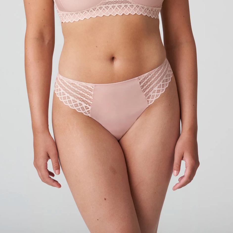 Prima Donna Twist East End Thong in Powder Rose 0641930-Panties-Prima Donna-Powder Rose-Small-Anna Bella Fine Lingerie, Reveal Your Most Gorgeous Self!