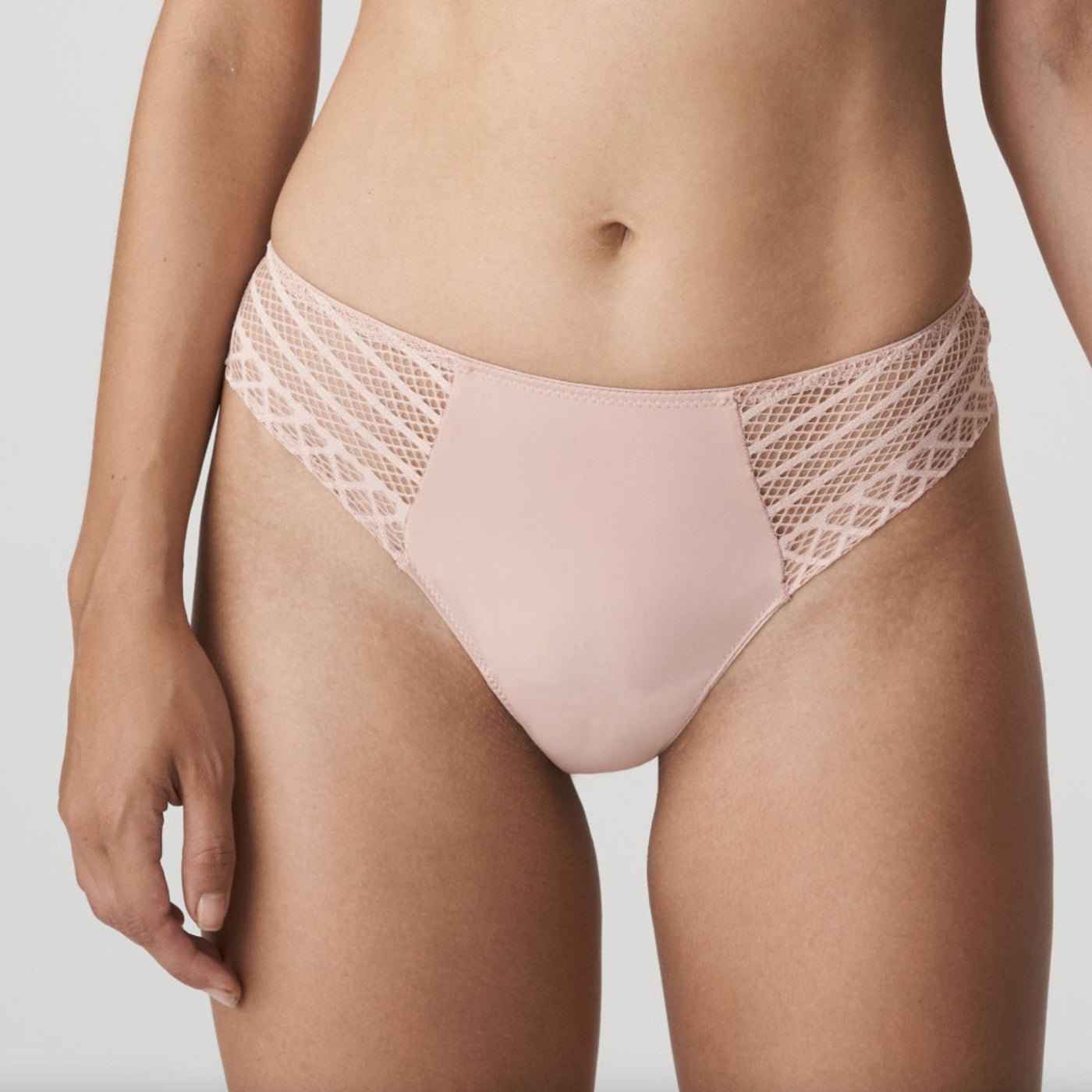 Prima Donna Twist East End Thong in Powder Rose 0641930-Panties-Prima Donna-Powder Rose-Small-Anna Bella Fine Lingerie, Reveal Your Most Gorgeous Self!