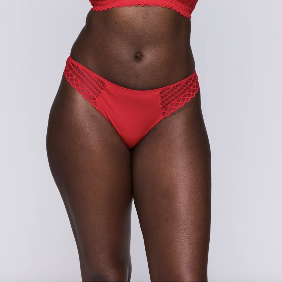 Prima Donna Twist East End Thong in True Red 0641930-Anna Bella Fine Lingerie-Powder Rose-Small-