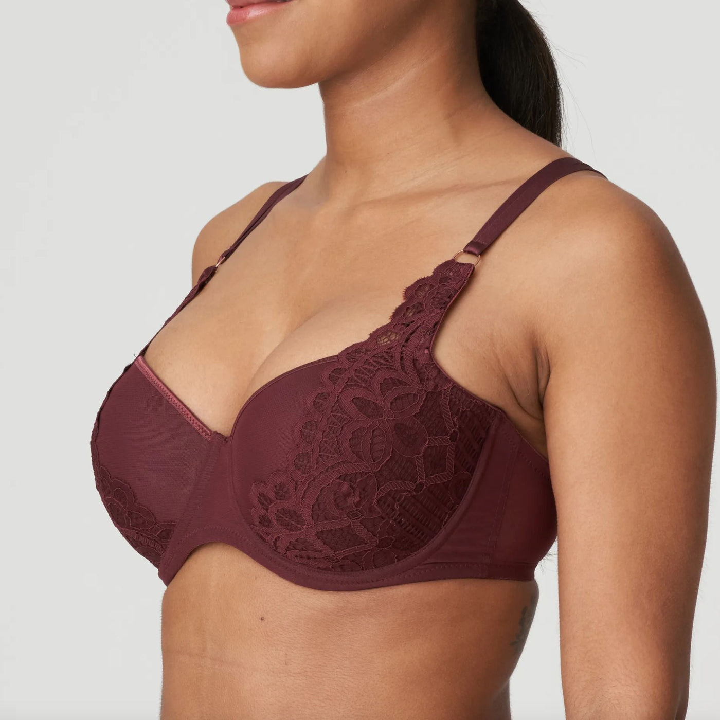 Prima Donna Twist First Night Balcony Bra in Merlot 0241882-Bras-Prima Donna-Merlot-30-E-Anna Bella Fine Lingerie, Reveal Your Most Gorgeous Self!