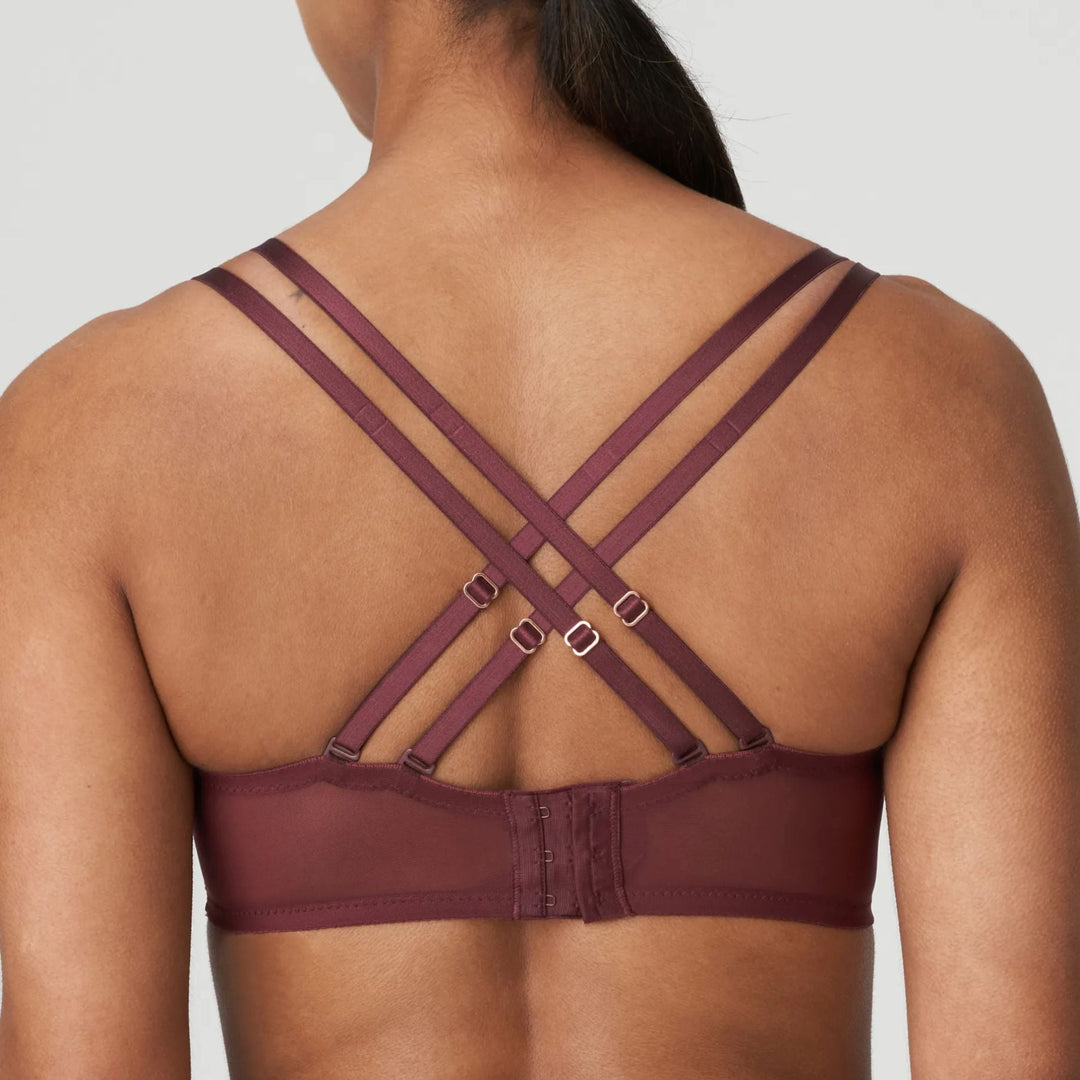 Prima Donna Twist First Night Balcony Bra in Merlot 0241882-Bras-Prima Donna-Merlot-30-E-Anna Bella Fine Lingerie, Reveal Your Most Gorgeous Self!