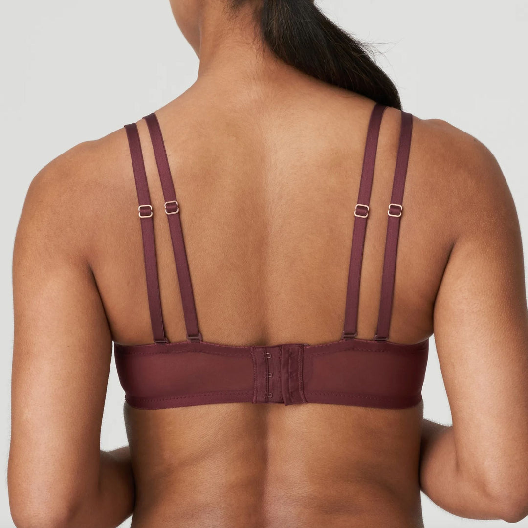 Prima Donna Twist First Night Balcony Bra in Merlot 0241882-Bras-Prima Donna-Merlot-30-E-Anna Bella Fine Lingerie, Reveal Your Most Gorgeous Self!
