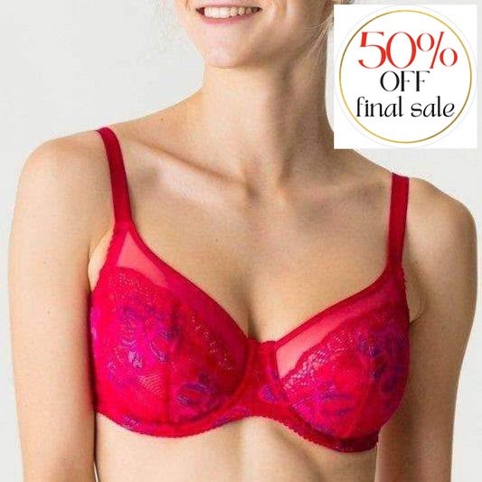 Prima Donna Twist French Kiss Balcony Vertical Seam Bra 0141675-Bras-Prima Donna-Persian Red-32-E-Anna Bella Fine Lingerie, Reveal Your Most Gorgeous Self!