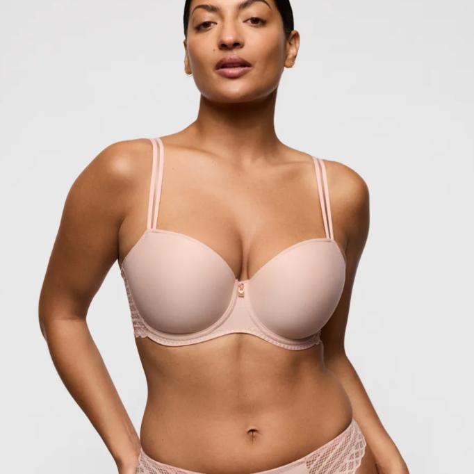Prima Donna Twist Side Balcony Bra 0242572 in Powder Rose-Bras-Prima Donna-Powder Rose-32-E-Anna Bella Fine Lingerie, Reveal Your Most Gorgeous Self!