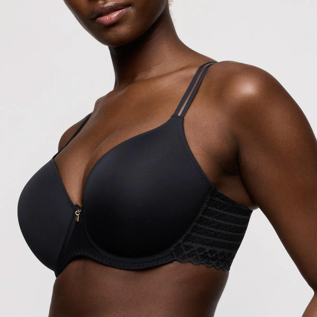 Prima Donna Twist Side Heartshape Bra 0242570 in Charcoal-Bras-Prima Donna-Charcoal-30-F-Anna Bella Fine Lingerie, Reveal Your Most Gorgeous Self!