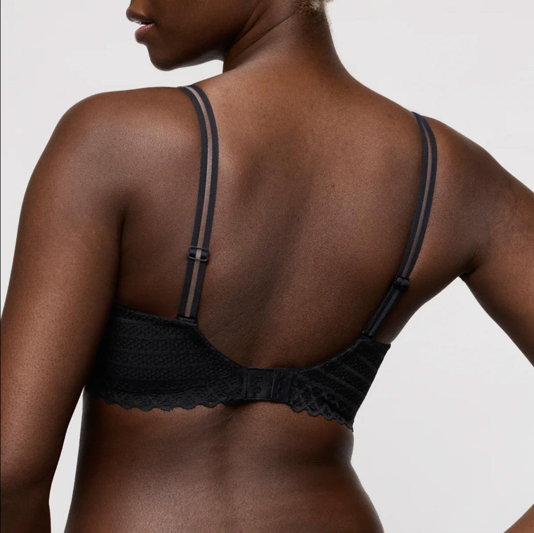 Prima Donna Twist Side Heartshape Bra 0242570 in Charcoal-Bras-Prima Donna-Charcoal-30-F-Anna Bella Fine Lingerie, Reveal Your Most Gorgeous Self!