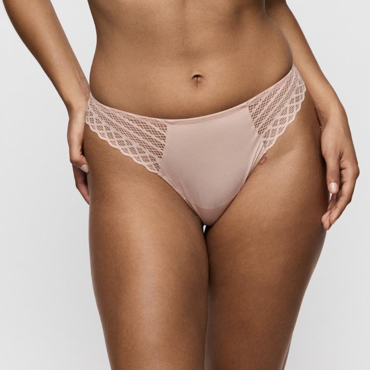Prima Donna Twist Side Thong 0642570 in Powder Rose-Panties-Prima Donna-Powder Rose-Small-Anna Bella Fine Lingerie, Reveal Your Most Gorgeous Self!