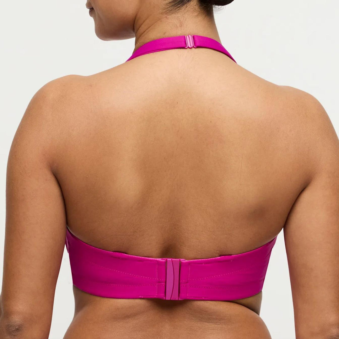 Prima Donna Uvita Padded Strapless Balcony Bikini Top 4013517 in Deep Magenta-Swimwear-Prima Donna-Deep Magenta-32-D-Anna Bella Fine Lingerie, Reveal Your Most Gorgeous Self!