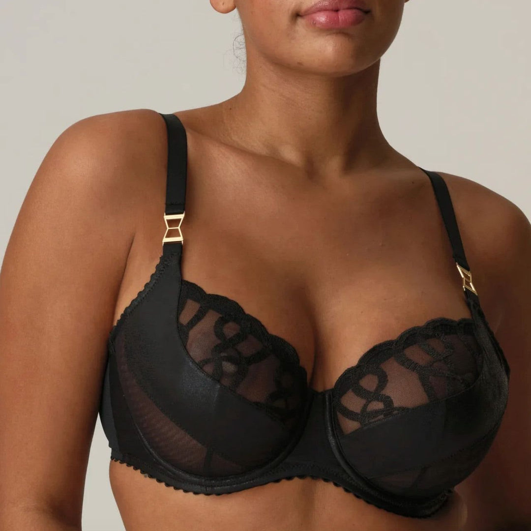 Prima Donna Vallarta Balcony Bra Tulip Seam 016350-Bras-Prima Donna-Black-36-C-Anna Bella Fine Lingerie, Reveal Your Most Gorgeous Self!