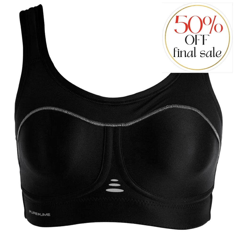 Pure Lime Sports Bra 00-98-Sports Bras-Pure Lime-Black-34-C-Anna Bella Fine Lingerie, Reveal Your Most Gorgeous Self!