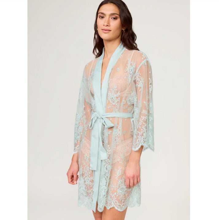 Rya Collecion Darling Short Cover Up 197 in Lagoon-Robes-Rya Collection-Lagoon-XSmall/Small-Anna Bella Fine Lingerie, Reveal Your Most Gorgeous Self!