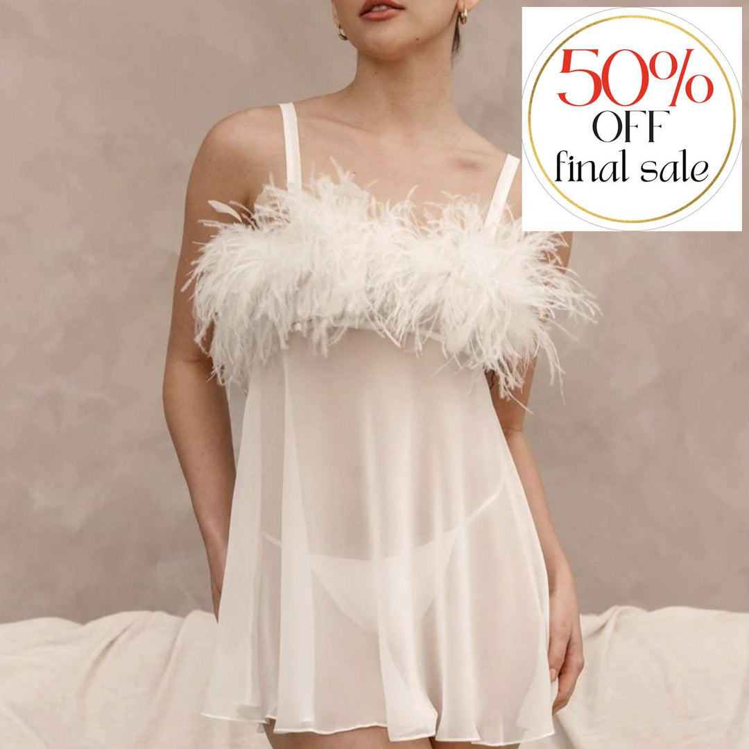 Rya Collection Amalfi Babydoll Set 871 in Ivory-Loungewear-Rya Collection-Ivory-XSmall-Anna Bella Fine Lingerie, Reveal Your Most Gorgeous Self!