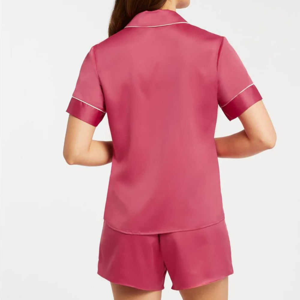 Rya Collection Aurora Shortie PJ Set 890-Loungewear-Rya Collection-Lipstick-XSmall-Anna Bella Fine Lingerie, Reveal Your Most Gorgeous Self!