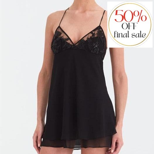 Rya Collection Charming Chemise in Black 261-Loungewear-Rya Collection-Black-Small-Anna Bella Fine Lingerie, Reveal Your Most Gorgeous Self!