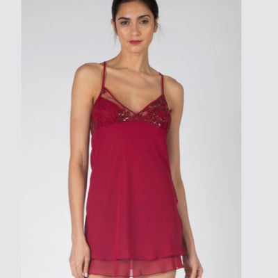 Rya Collection Charming Chemise in Sangria 261-Anna Bella Fine Lingerie-Sangria-XSmall-