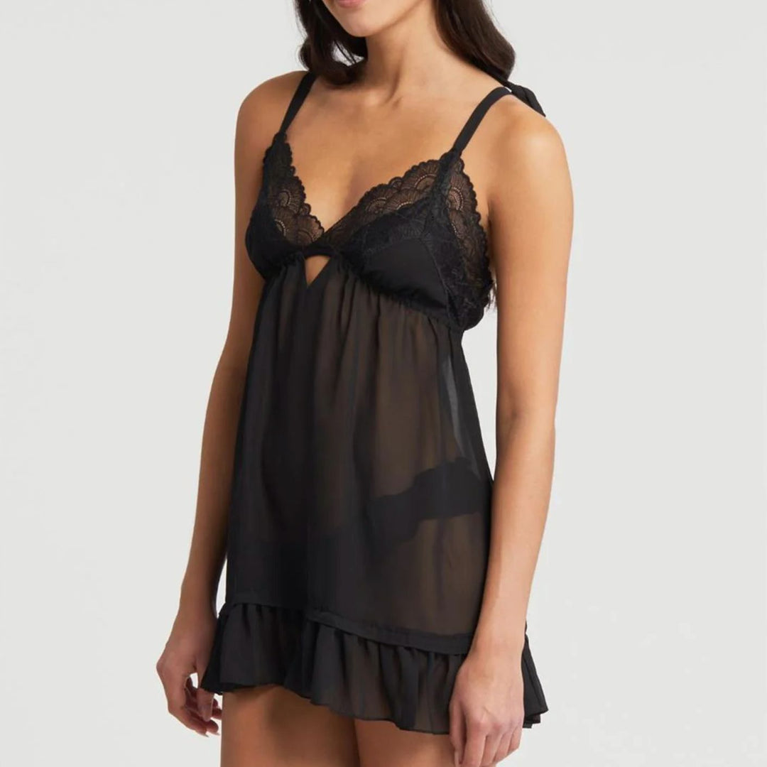 Rya Collection Dahlia Babydoll 543 in Black-Loungewear-Rya Collection-Black-XSmall-Anna Bella Fine Lingerie, Reveal Your Most Gorgeous Self!